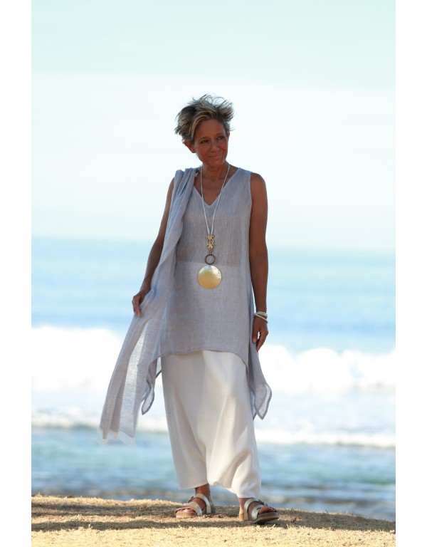 OFF WHITE LINEN  SAROUEL SKIRT