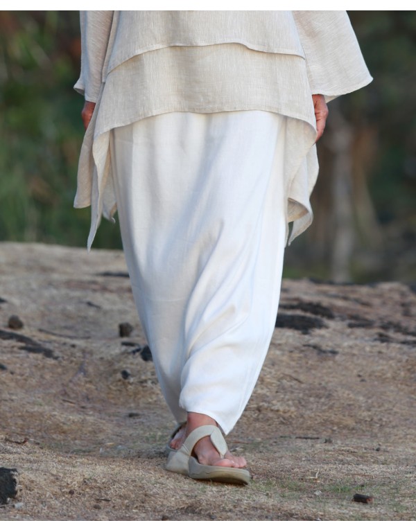 OFF WHITE LINEN  SAROUEL SKIRT
 Size-Taille 1