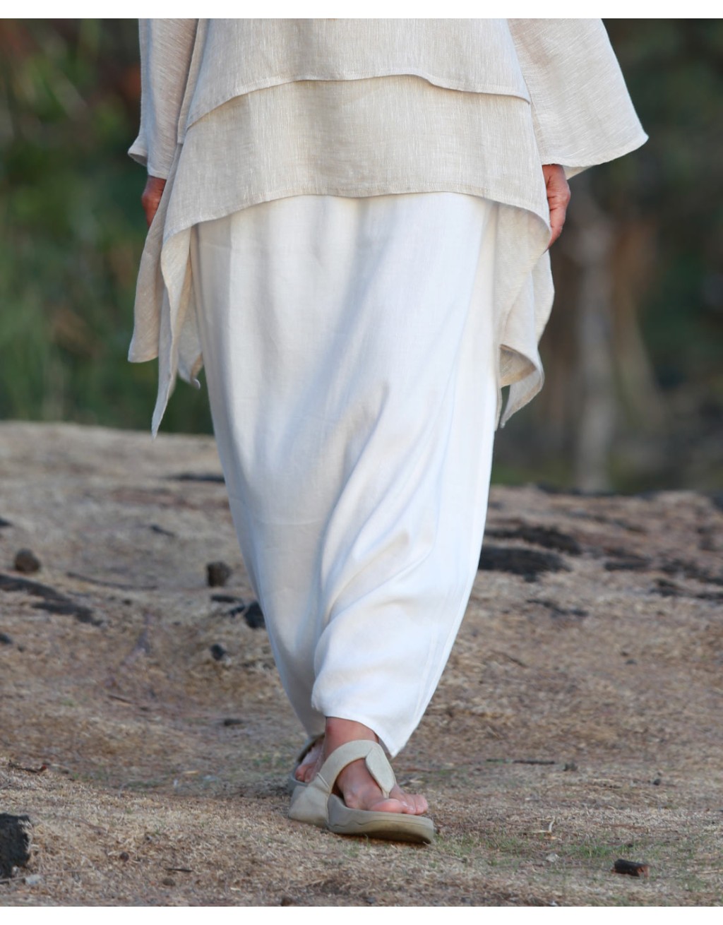 OFF WHITE LINEN  SAROUEL SKIRT