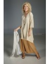 TOBACCO COLOR LINEN SAROUEL SKIRT