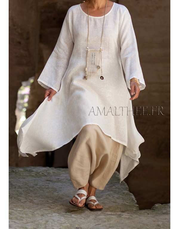 OFF WHITE LINEN GAUZE ELKE...