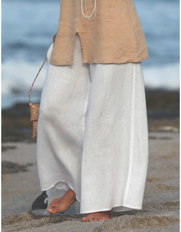 Off white linen Baba trousers