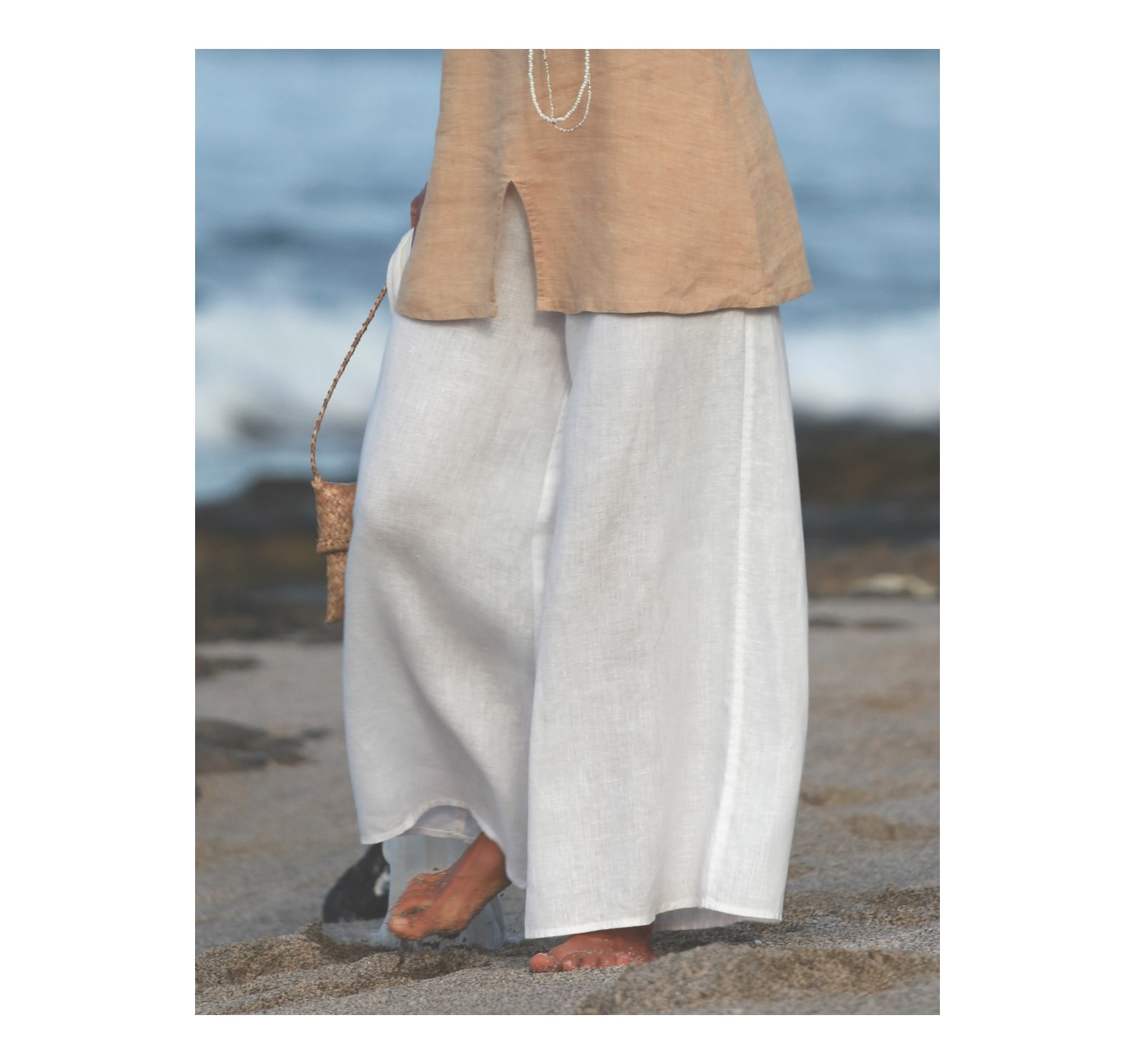 Off white linen Baba trousers