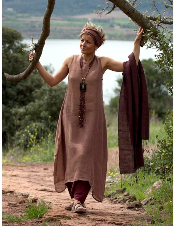 Tunique Lili en voile de lin bois de rose