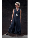 ROBE MOON EN LIN PEIGNE NOIR