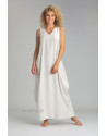 ROBE LUNE EN LIN/VISCOSE BLANC CASSE