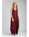 ROBE LUNE EN LIN/VISCOSE COULEUR CASSIS