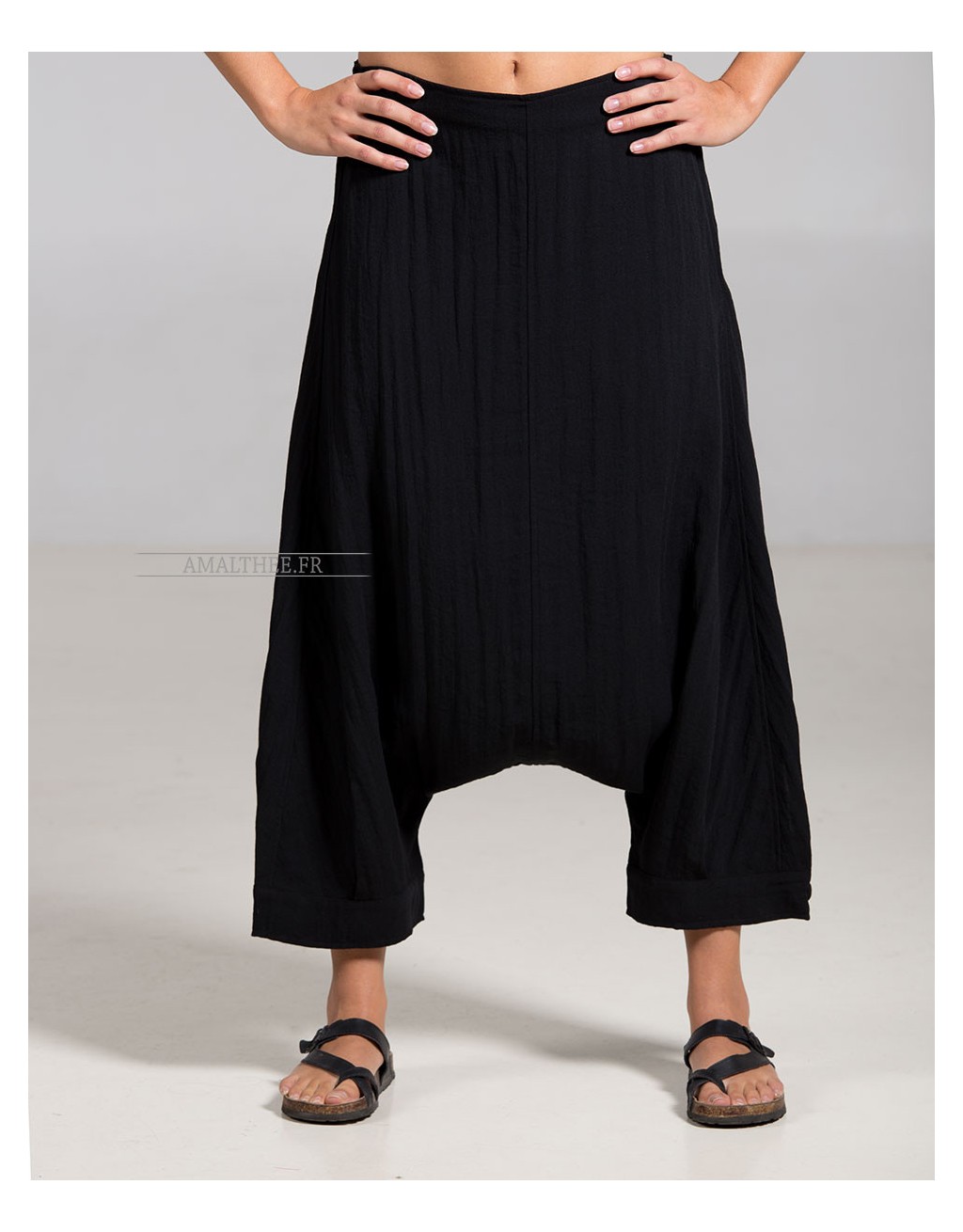 Sarouel en viscose noir Adrien Sarouel en viscose noir Adrien