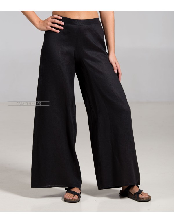 BLACK LINEN BABA TROUSERS