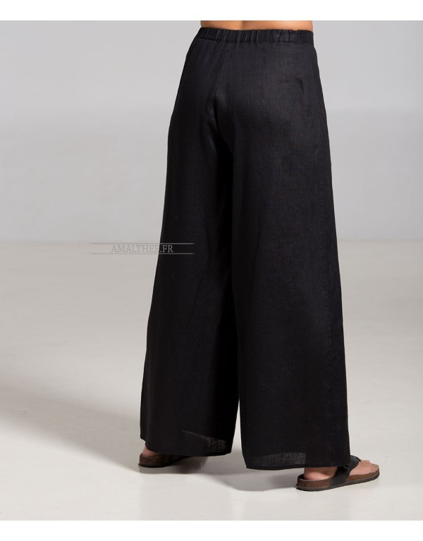 Pantalon Baba en lin noir