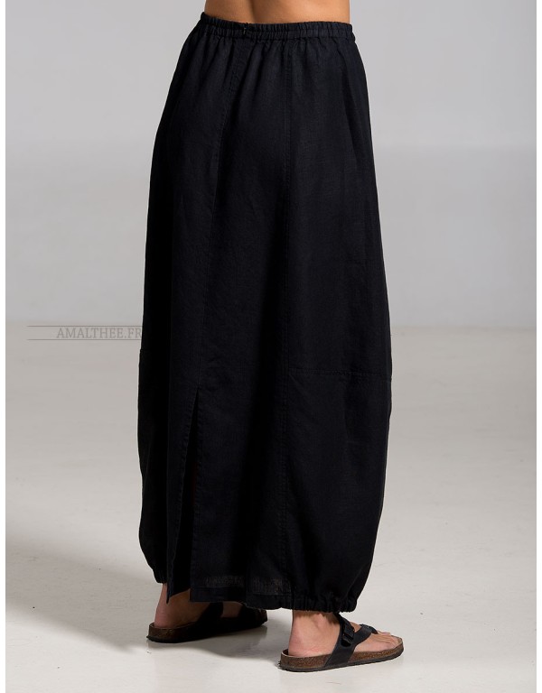 BLACK LINEN ZOE SKIRT