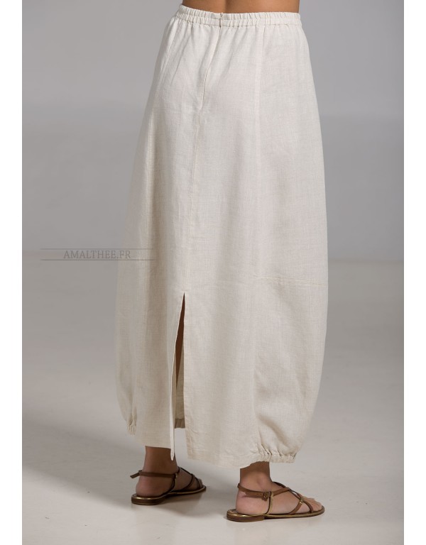 OATMEAL LINEN ZOE SKIRT