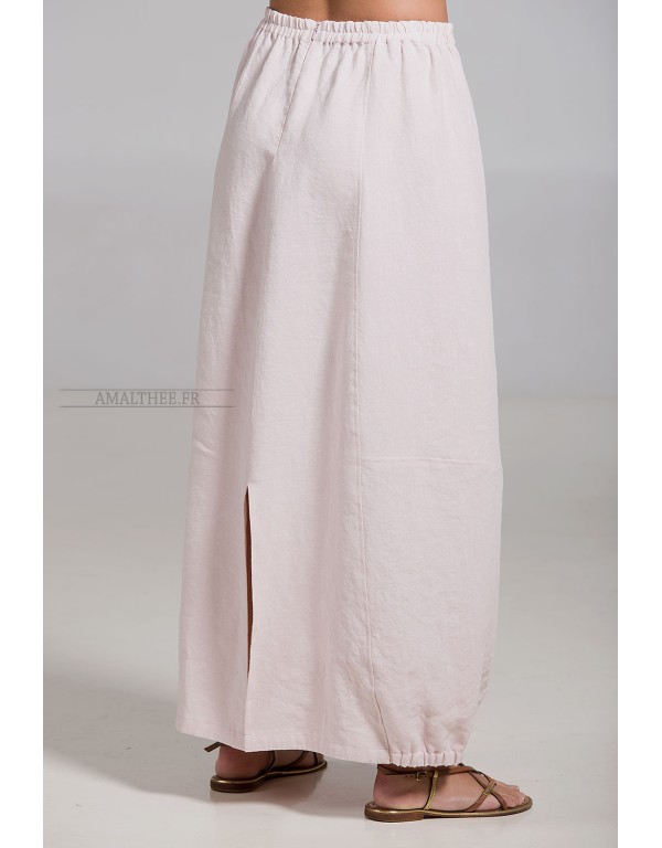 LIGHT PINK LINEN ZOE SKIRT