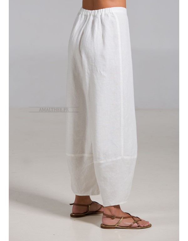 OFF WHITE BULLE LINEN TROUSERS