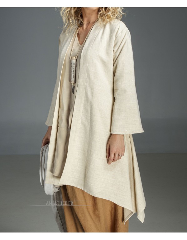 DUST COAT SAHARA CUT IN A SUPER SOFT AND SUPPLE PURE LINEN