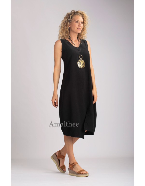 ROBE NOIRE ELENA EN LIN TENCEL