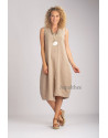 ROBE ELENA EN LIN TENCEL SABLE