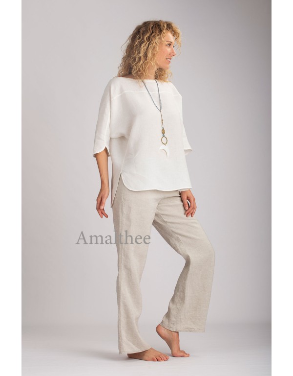 CLARISSE TOP IN OFF-WHITE LINEN