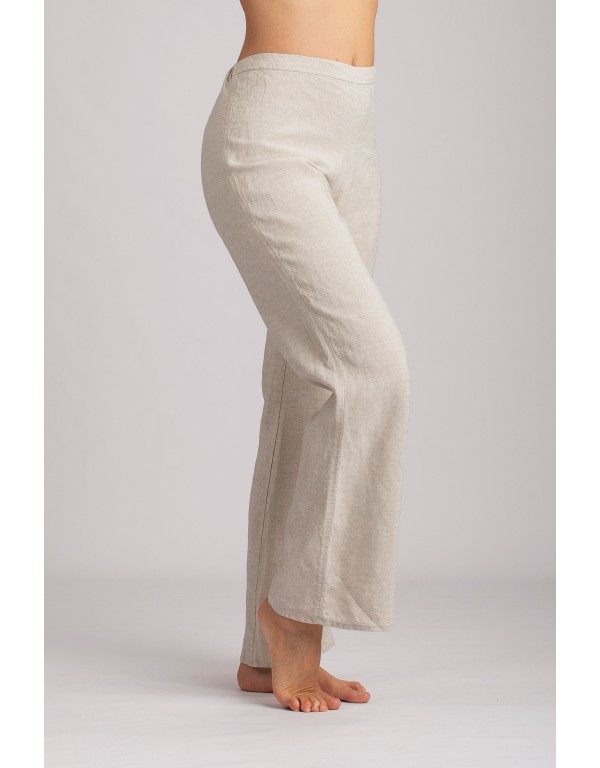 OATMEAL LINEN BARBARA TROUSERS STRAIGHT